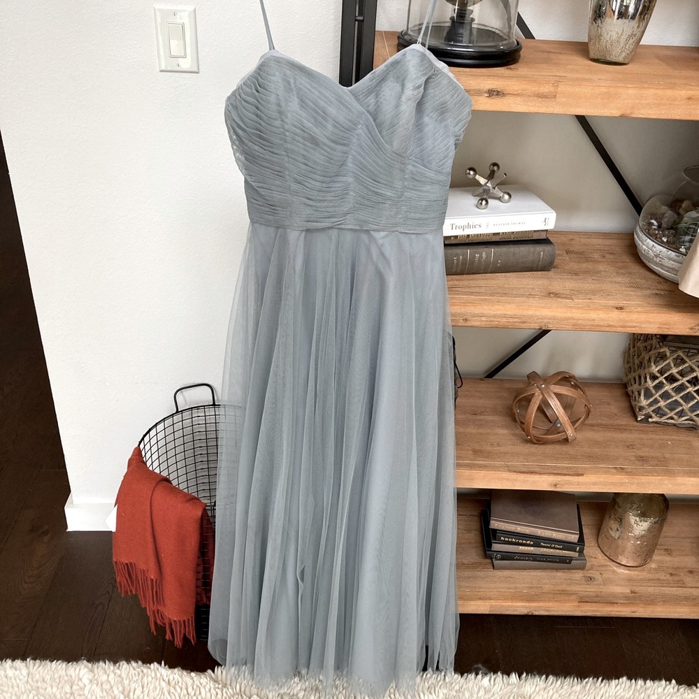 Grey Tulle Watters Bridesmaid Dress